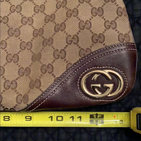 Authentic Gucci GG Monogram Brit Canvas Hobo Bag - Picture 11 of 12